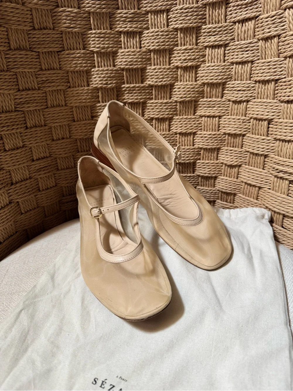Sezane AUBANE LOW BABIES Size 38 in Cream